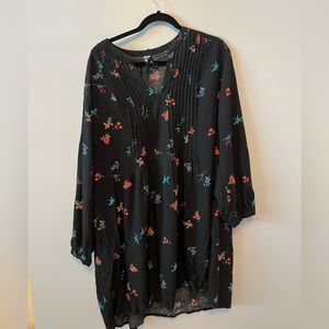Black Floral Long Sleeve Dress